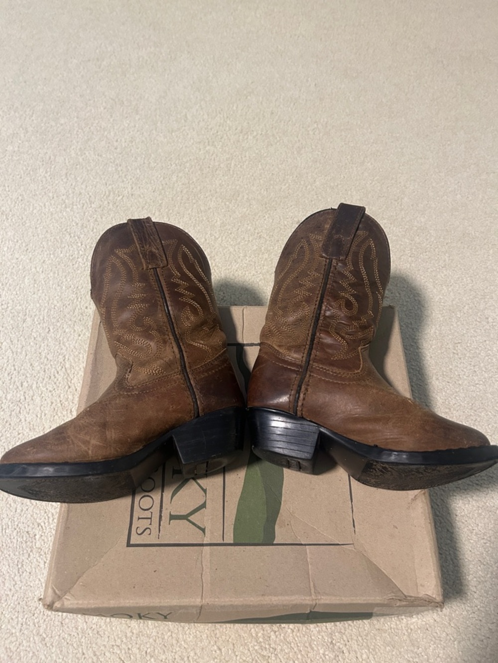 Kids Brown Western Cowboy Boots - Classic Pull-On Style - Picture 9 of 9